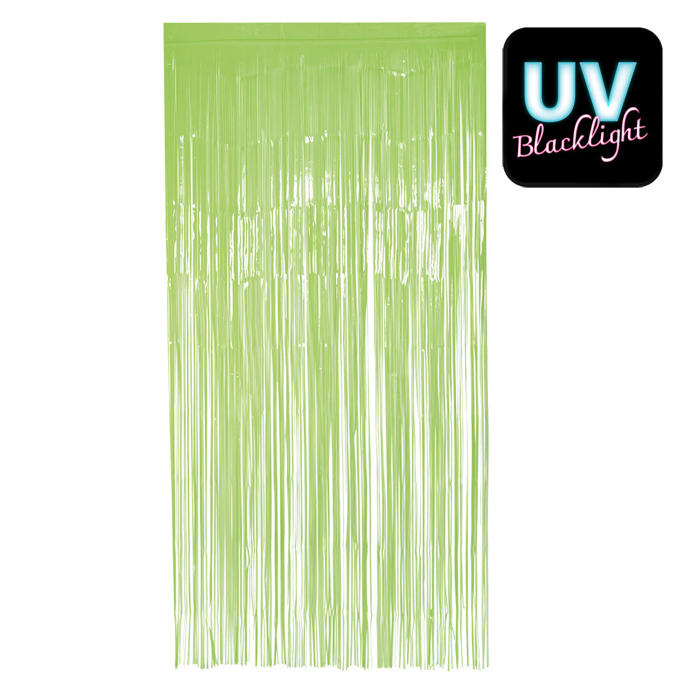 Rideau Lamelles Vert Fluo UV Blacklight 2x1m