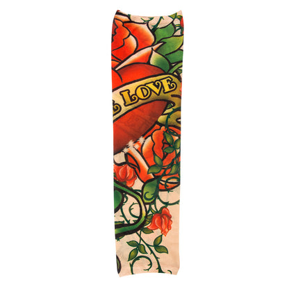 Manchette Tatouage Temporaire Cœur Rose - Accessoire Déguisement