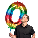 Ballon Chiffre 0 Arc-en-ciel 90 cm - Décoration Fête