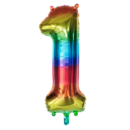 Ballon Chiffre 1 Arc-en-Ciel 90cm - Fête et Anniversaire