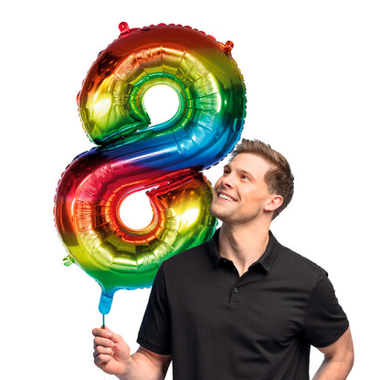 Ballon Chiffre Arc-en-ciel Géant 9 - Fête et Anniversaire