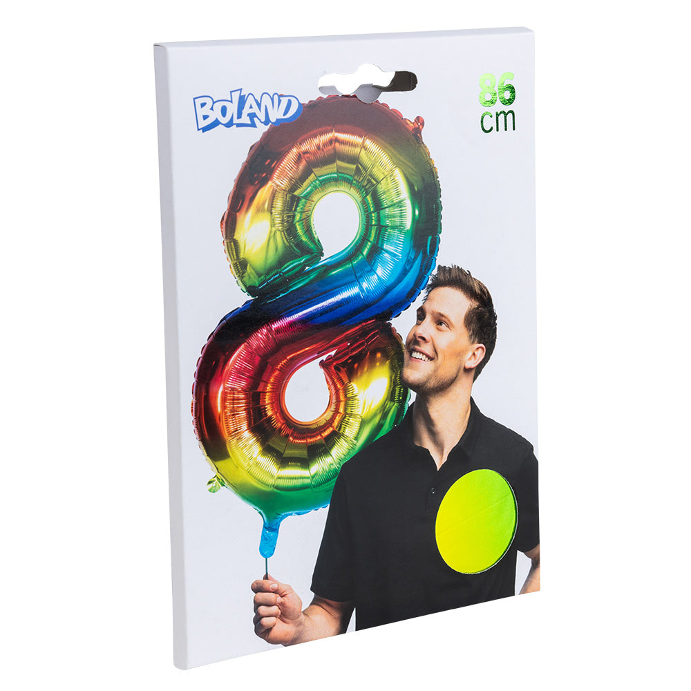 Ballon Chiffre Arc-en-ciel Géant 9 - Fête et Anniversaire
