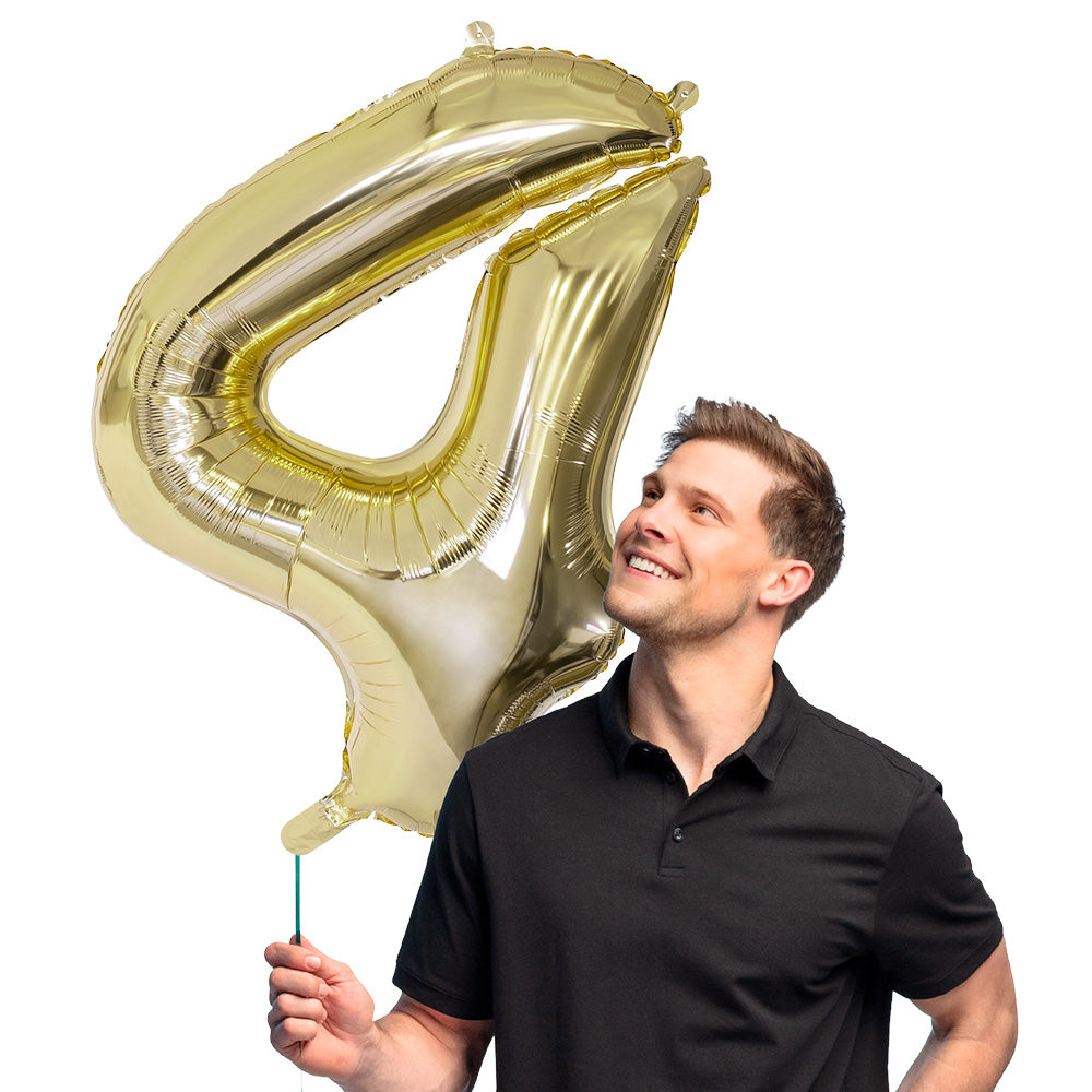 Ballon Chiffre 9 Géant Or 86cm - Décoration Fête