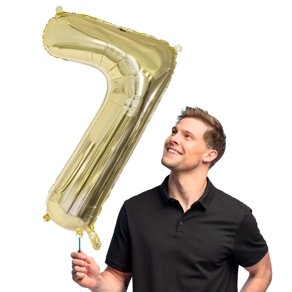 Ballon Chiffre 7 Or Géant - Décoration Fête 86cm