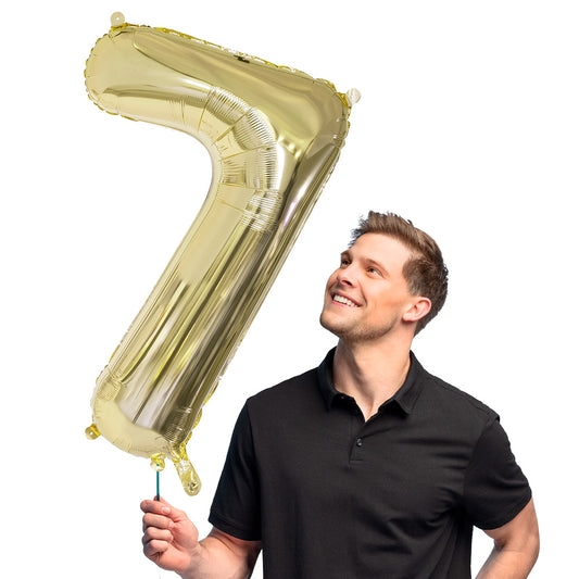Ballon Chiffre 7 Or Géant - Décoration Fête 86cm