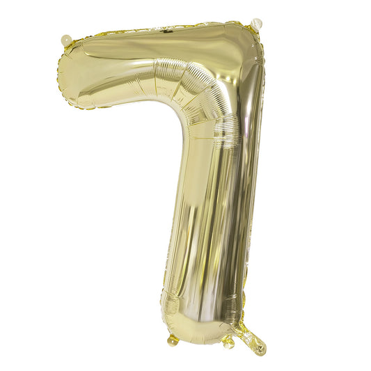 Ballon Chiffre 7 Or Géant - Décoration Fête 86cm