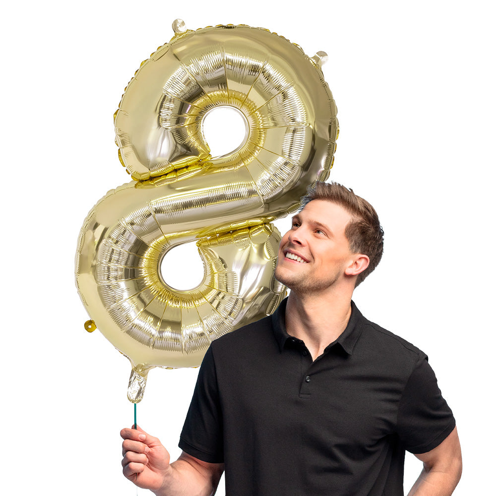 Ballon géant chiffre 8 or 86 cm - Décoration fête