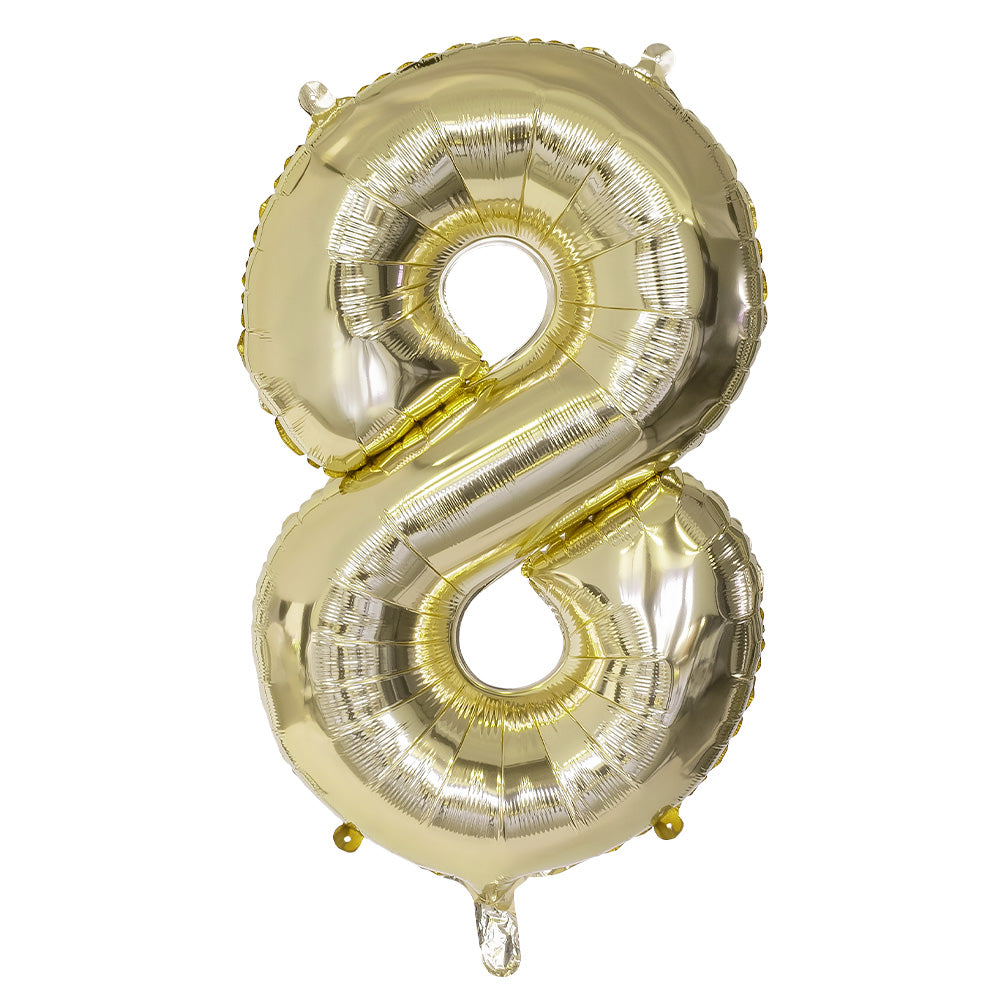 Ballon géant chiffre 8 or 86 cm - Décoration fête