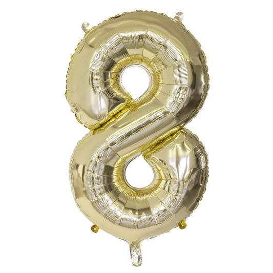 Ballon géant chiffre 8 or 86 cm - Décoration fête