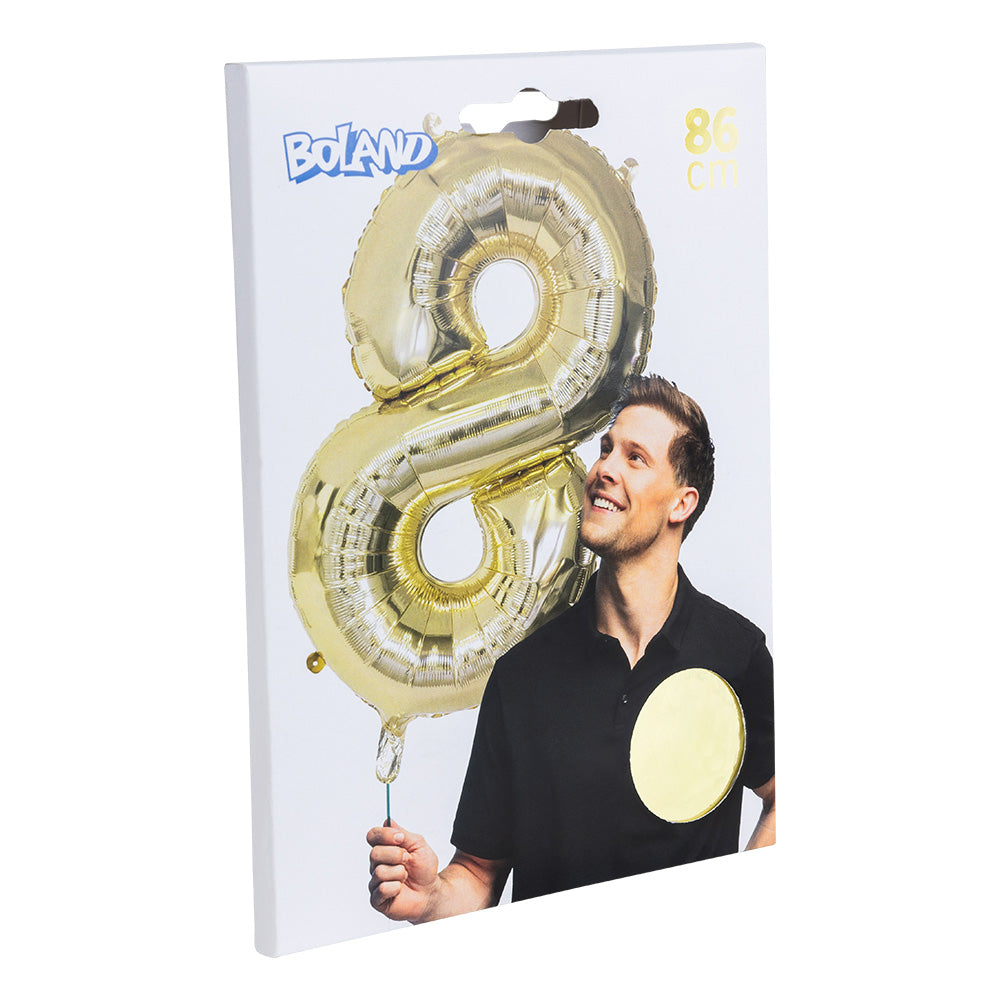 Ballon géant chiffre 8 or 86 cm - Décoration fête