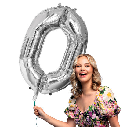 Ballon Géant Chiffre 0 Argent 86 cm - Fête et Anniversaire