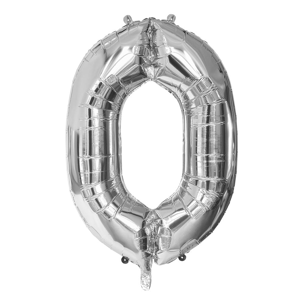 Ballon Géant Chiffre 0 Argent 86 cm - Fête et Anniversaire