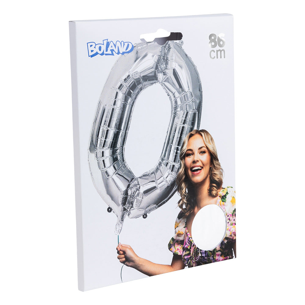 Ballon Géant Chiffre 0 Argent 86 cm - Fête et Anniversaire