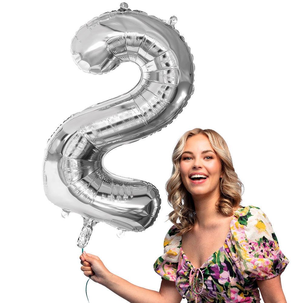 Ballon Chiffre 3 Géant Argent 86cm - Fête & Anniversaire