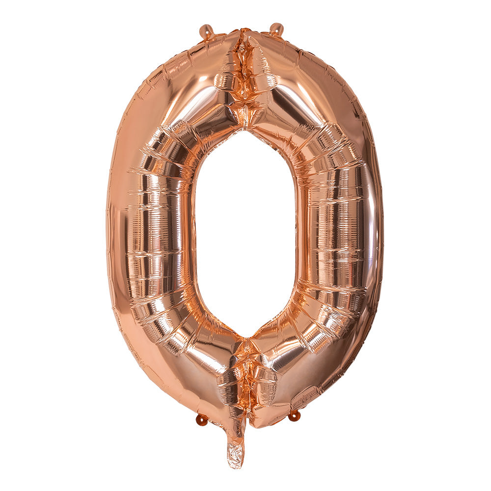 Ballon Chiffre 0 Géant 86cm Rose Gold - Décoration Fête