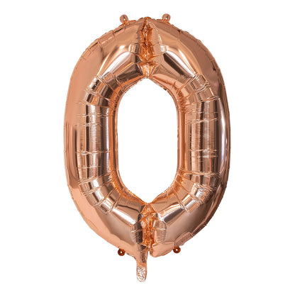 Ballon Chiffre 0 Géant 86cm Rose Gold - Décoration Fête
