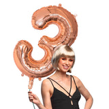 Ballon Chiffre 3 Rose Gold 66cm - Décoration Anniversaire