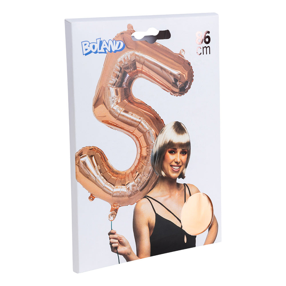 Ballon Chiffre 5 Rose Gold 66cm - Décoration Anniversaire