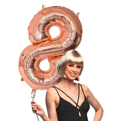 Ballon Chiffre 8 Rose Gold 66cm - Décoration Fête & Anniversaire