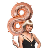 Ballon Chiffre 8 Rose Gold 66cm - Décoration Fête & Anniversaire