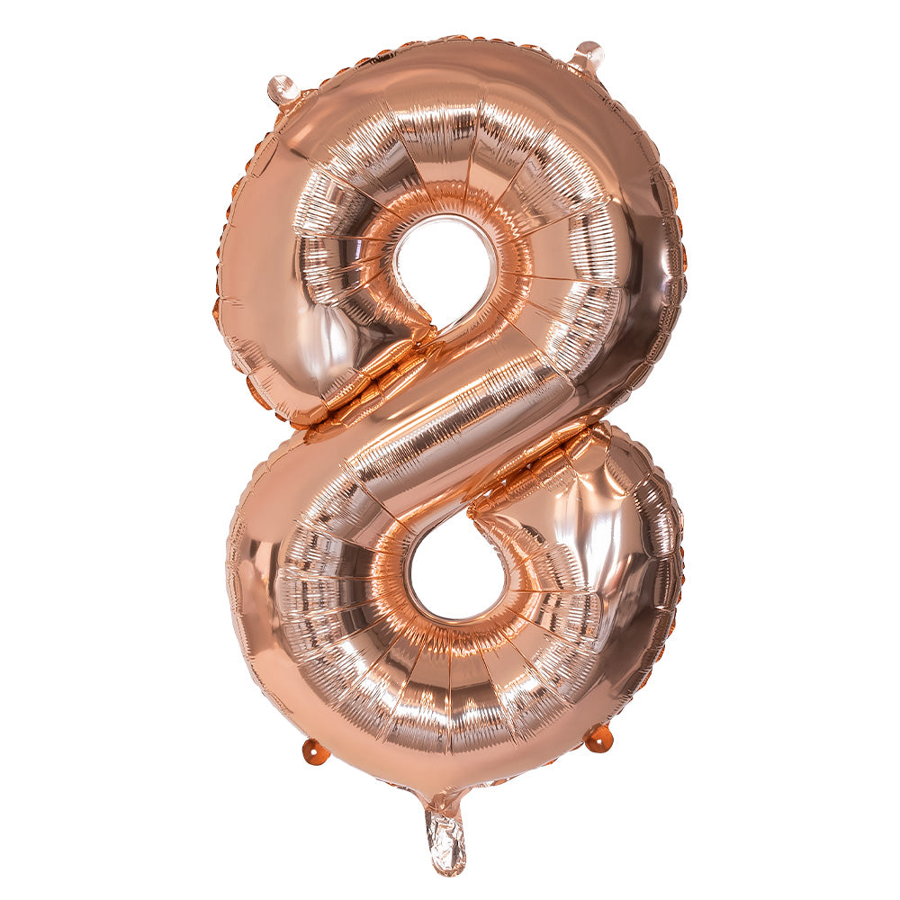 Ballon Chiffre 8 Rose Gold 66cm - Décoration Fête & Anniversaire