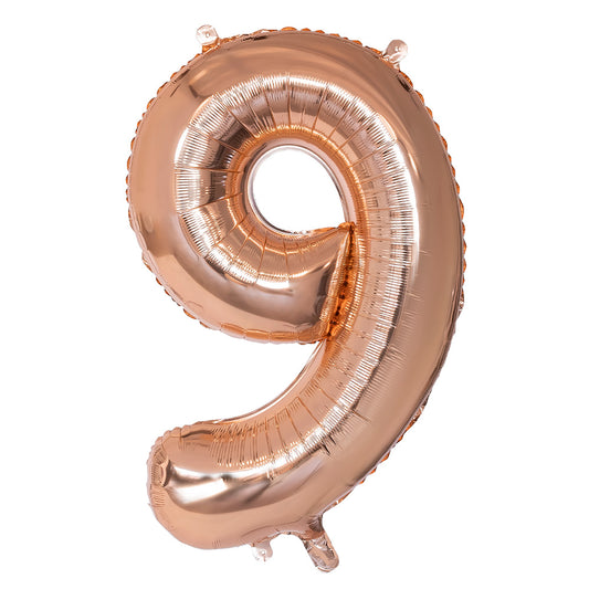 Ballon Chiffre 9 Rose Gold 66 cm - Fête et Anniversaire