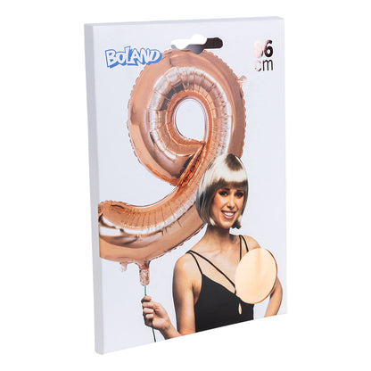 Ballon Chiffre 9 Rose Gold 66 cm - Fête et Anniversaire