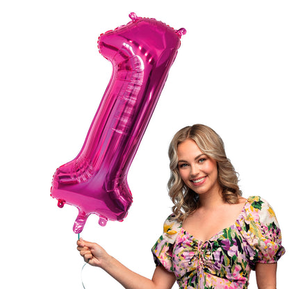 Ballon Chiffre 1 Rose Fushia 86cm - Décoration Fête