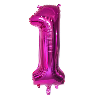 Ballon Chiffre 1 Rose Fushia 86cm - Décoration Fête