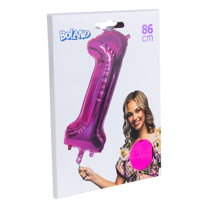 Ballon Chiffre 1 Rose Fushia 86cm - Décoration Fête