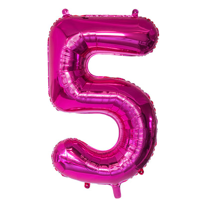 Ballon Chiffre 5 Géant Rose Fuchsia 86cm - Fête & Anniversaire