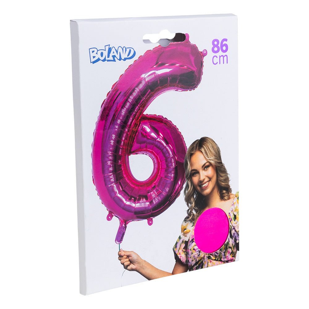 Ballon Chiffre 6 Fuchsia 86cm - Décoration Anniversaire