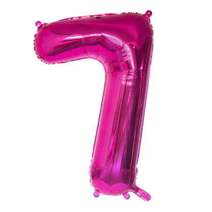 Ballon Chiffre 7 Rose Fuchsia 86 cm - Géant Hélium