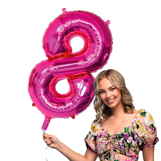 Ballon Chiffre 8 Rose Fuchsia Géant 86 cm