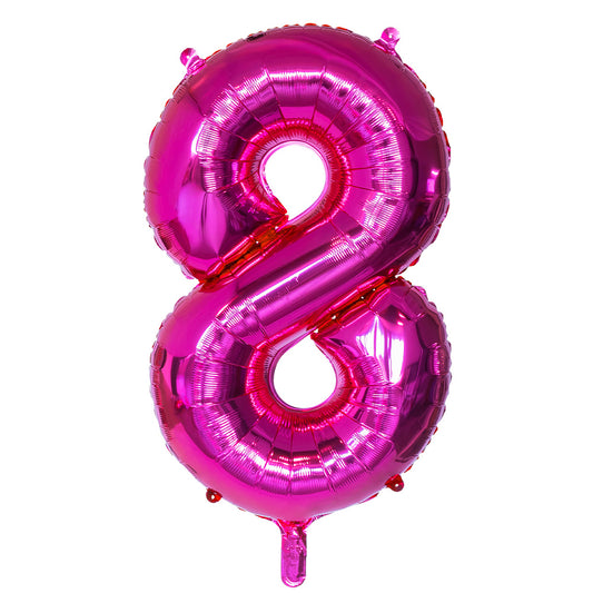 Ballon Chiffre 8 Rose Fuchsia Géant 86 cm