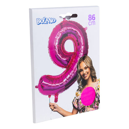 Ballon Géant Chiffre 9 Rose Fushia 86cm - Fête & Anniversaire