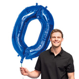 Ballon Chiffre 0 Bleu 86 cm - Décoration Fête et Anniversaire