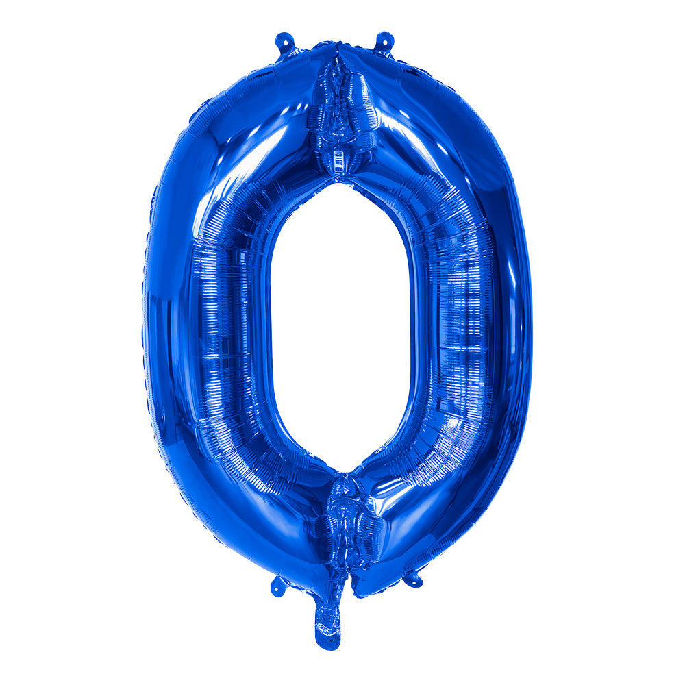 Ballon Chiffre 0 Bleu 86 cm - Décoration Fête et Anniversaire