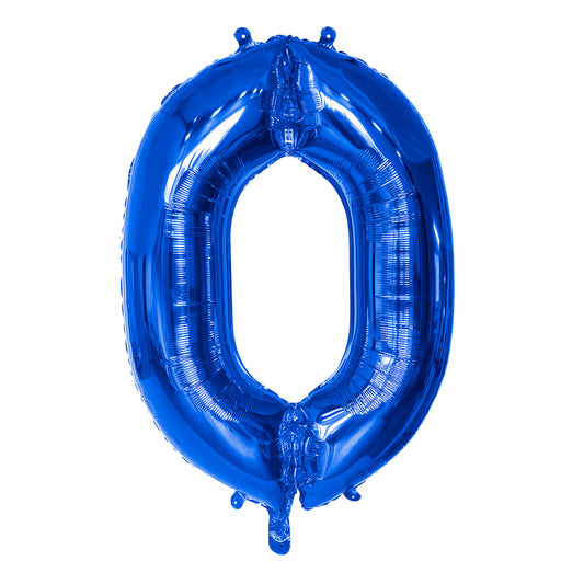 Ballon Chiffre 0 Bleu 86 cm - Décoration Fête et Anniversaire