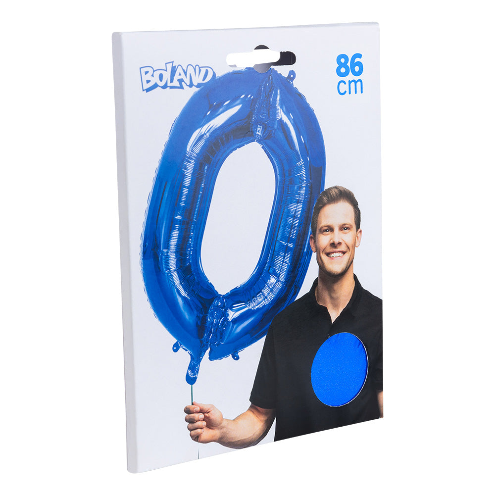 Ballon Chiffre 0 Bleu 86 cm - Décoration Fête et Anniversaire