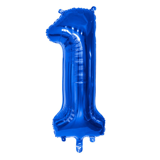 Ballon Chiffre 1 Bleu 86 cm - Géant Hélium