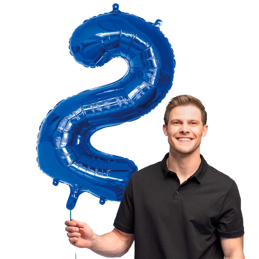Ballon Géant Chiffre 2 Bleu 86 cm - Hélium Fête