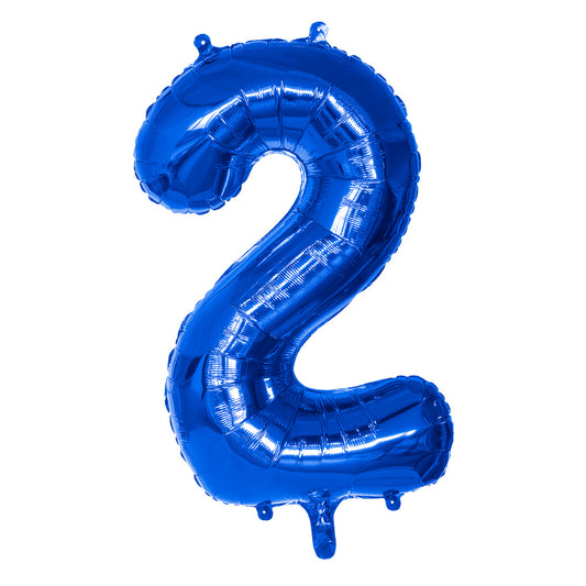 Ballon Géant Chiffre 2 Bleu 86 cm - Hélium Fête