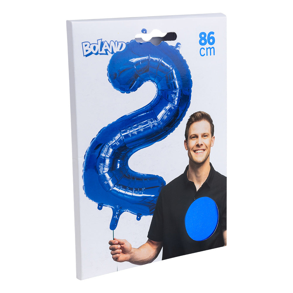 Ballon Géant Chiffre 2 Bleu 86 cm - Hélium Fête