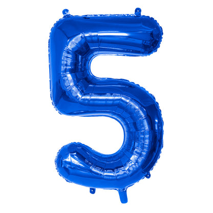 Ballon Chiffre 5 Bleu 86cm - Hélium Géant