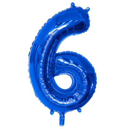 Ballon Géant Chiffre 6 Bleu 86 cm - Fête & Anniversaire