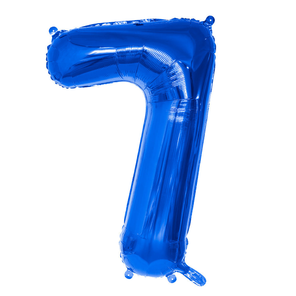 Ballon Chiffre 7 Bleu 86cm - Décoration Anniversaire