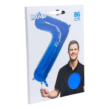 Ballon Chiffre 7 Bleu 86cm - Décoration Anniversaire