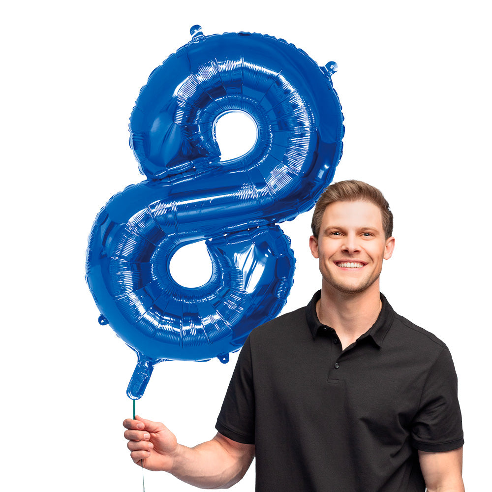 Ballon Chiffre 8 Bleu 86 cm - Décoration Fête et Anniversaire