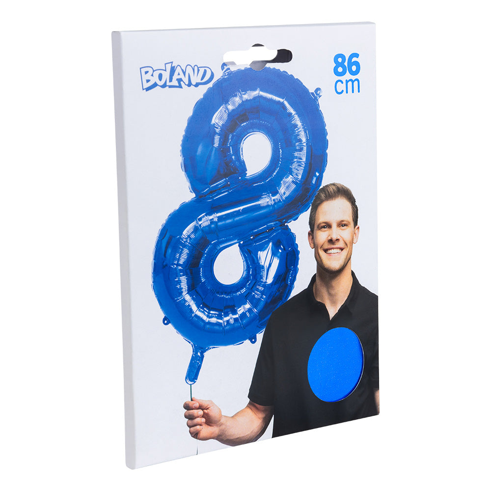 Ballon Chiffre 8 Bleu 86 cm - Décoration Fête et Anniversaire